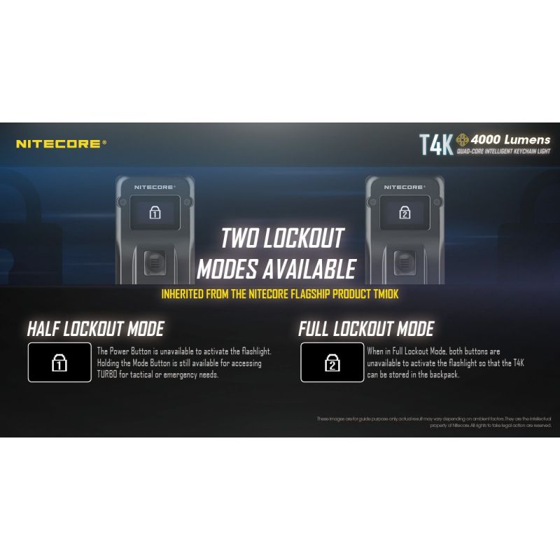 NITECORE T4K 4 x XP-L2 V6 LEDs 4000 Lumen eingebaute Batterie mit USB-C-Aufladung Portable Keychain Taschenlampe