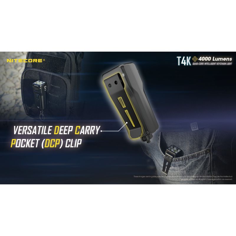 NITECORE T4K 4 x XP-L2 V6 LEDs 4000 Lumen eingebaute Batterie mit USB-C-Aufladung Portable Keychain Taschenlampe