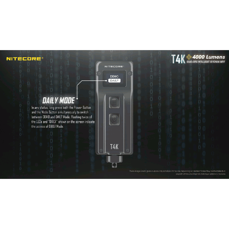 NITECORE T4K 4 x XP-L2 V6 LEDs 4000 Lumen eingebaute Batterie mit USB-C-Aufladung Portable Keychain Taschenlampe