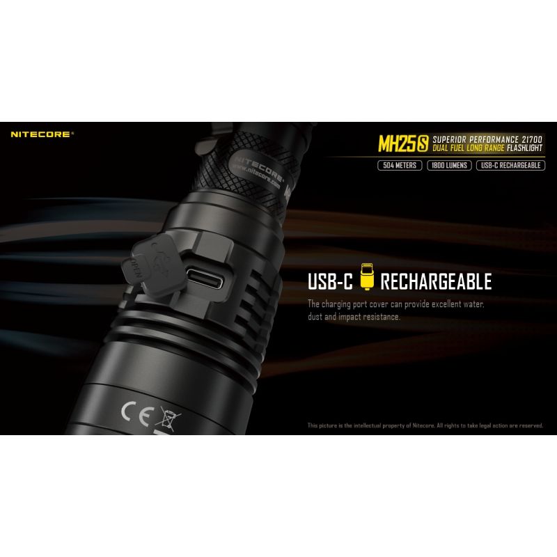 NITECORE MH25S LUMINUS SST-40 1800 LUMEN USB-C Wiederaufladbare Taschenlampe