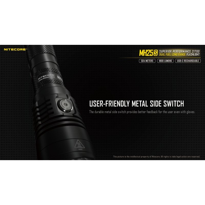 NITECORE MH25S LUMINUS SST-40 1800 LUMEN USB-C Wiederaufladbare Taschenlampe
