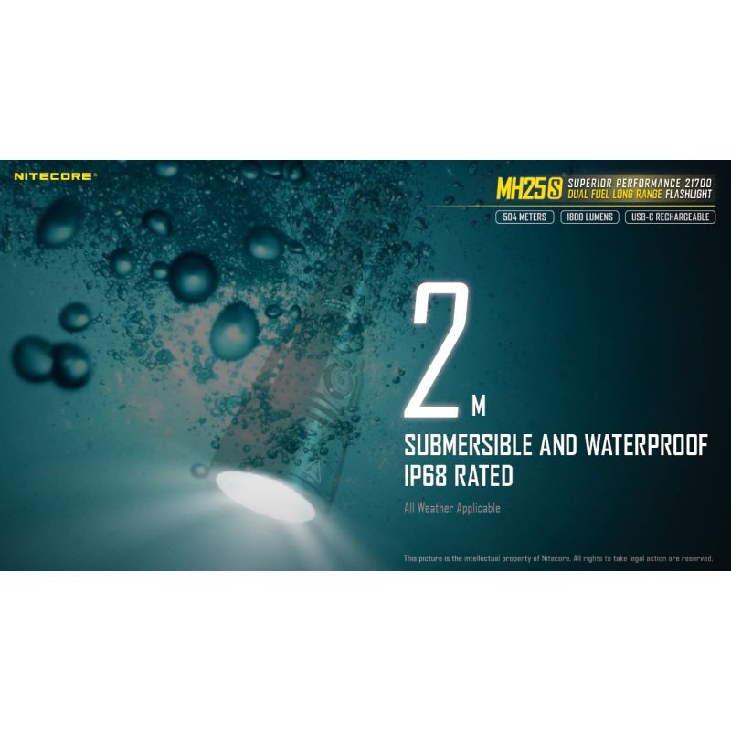 NITECORE MH25S LUMINUS SST-40 1800 LUMEN USB-C Wiederaufladbare Taschenlampe