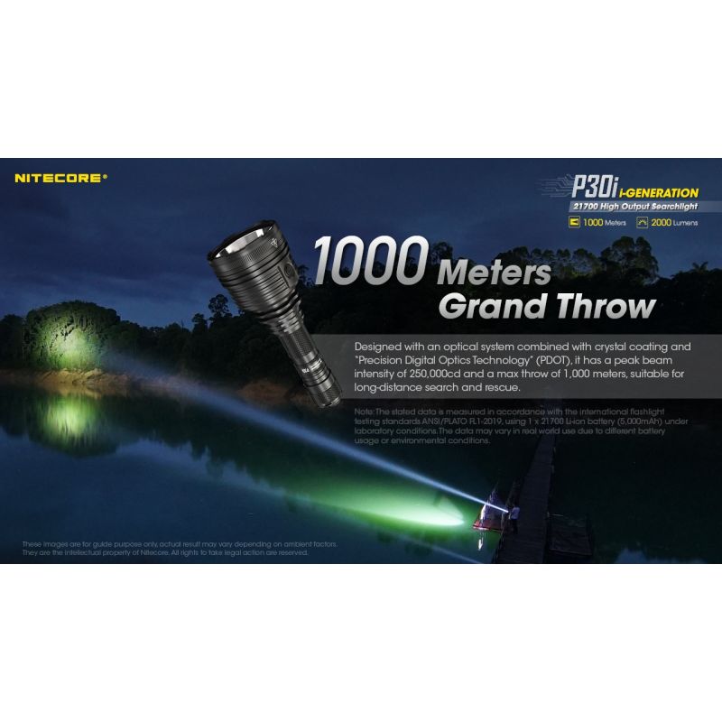 Nitecore P30i XHP35 HI LED 2000 Lumen 1000 Meter LED-Taschenlampe
