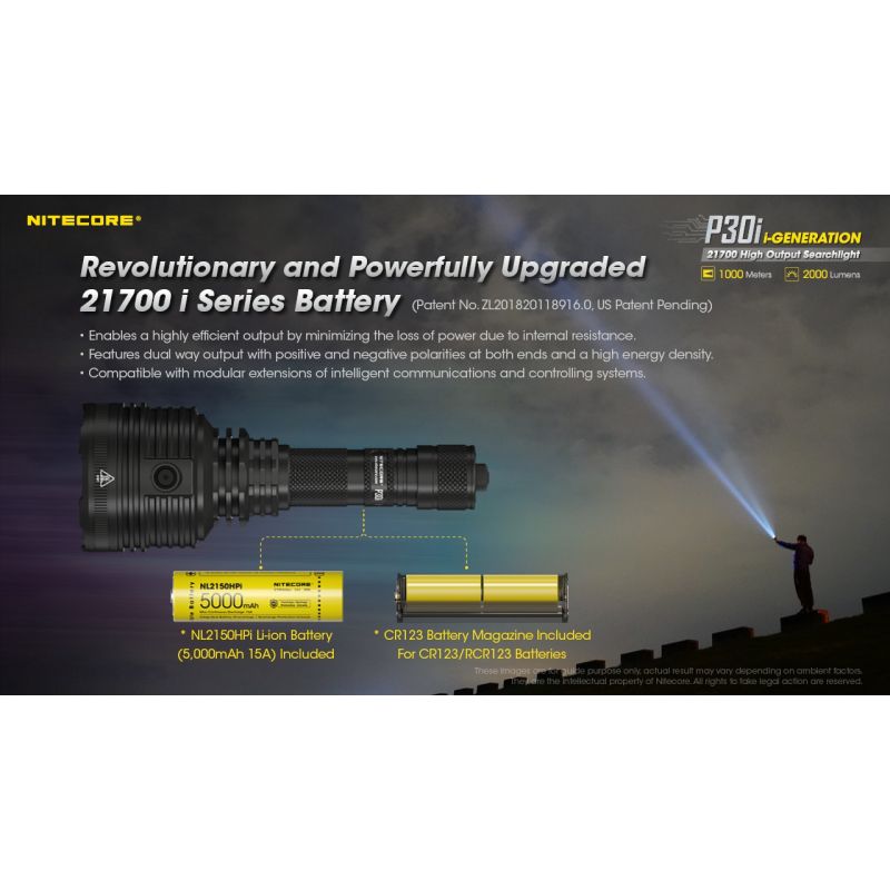 Nitecore P30i XHP35 HI LED 2000 Lumen 1000 Meter LED-Taschenlampe