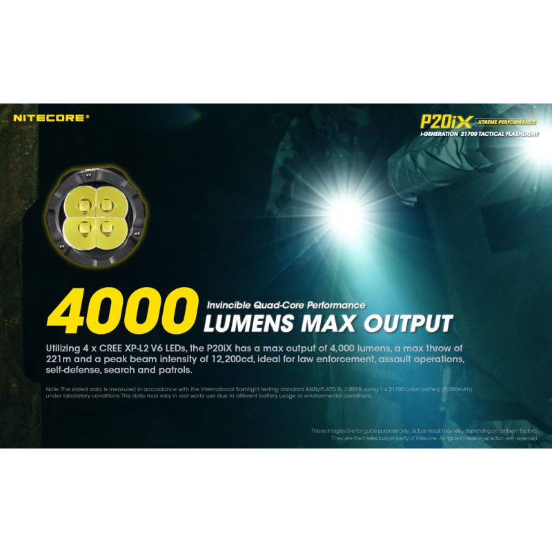 NITECORE P20IX 4 x XP-L2 V6 LED 4000 Lumen Taschenlampe