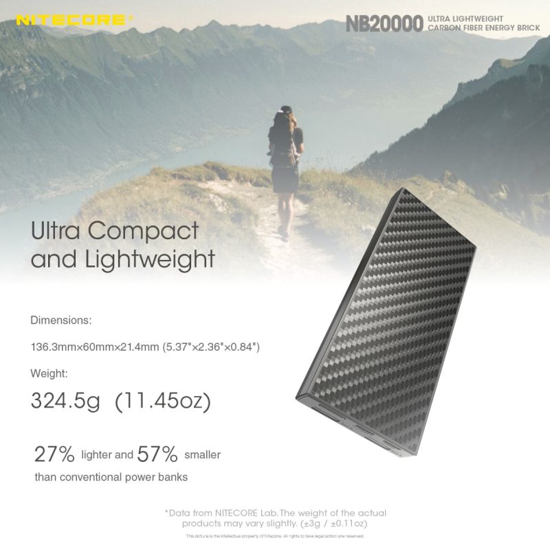 Nitecore NB20000 QC Dual Port USB/USB-C 20000mAh Powerbank