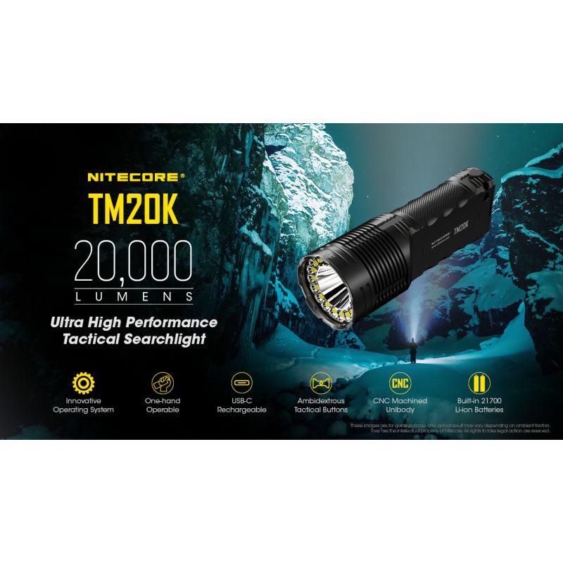 Nitecore TM20K 19 x XP-L2 LED 20000 Lumen USB-C wiederaufladbare LED-Taschenlampe