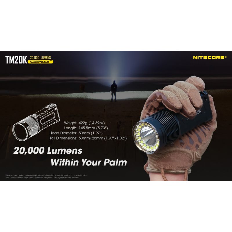 Nitecore TM20K 19 x XP-L2 LED 20000 Lumen USB-C wiederaufladbare LED-Taschenlampe