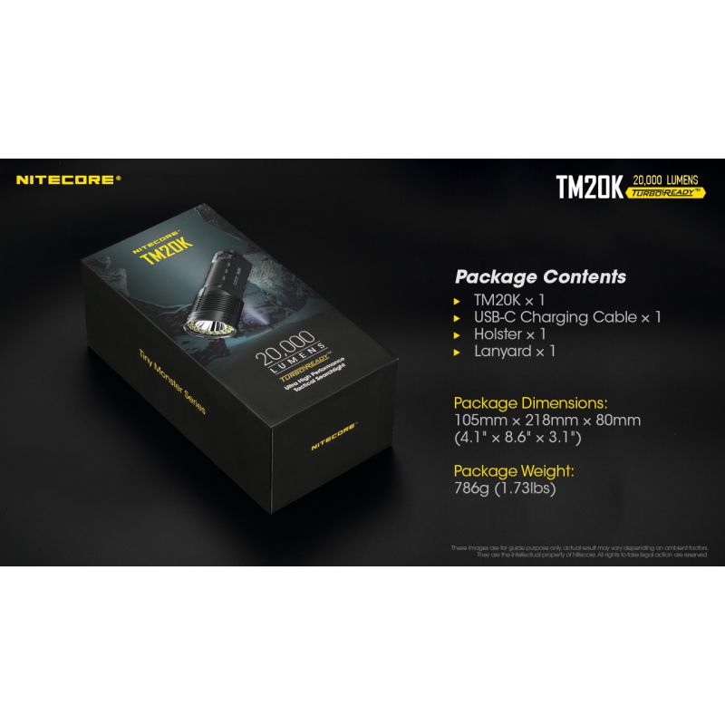 Nitecore TM20K 19 x XP-L2 LED 20000 Lumen USB-C wiederaufladbare LED-Taschenlampe