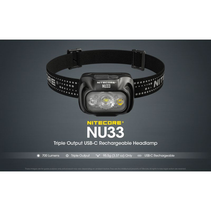 Nitecore NU33 USB-C Wiederaufladbare Stirnlampe 700LM High CRI LED Wasserdichte Taschenlampe für den Außenbereich