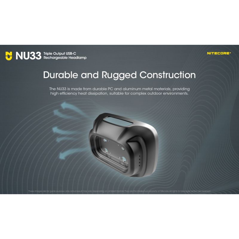 Nitecore NU33 USB-C Wiederaufladbare Stirnlampe 700LM High CRI LED Wasserdichte Taschenlampe für den Außenbereich