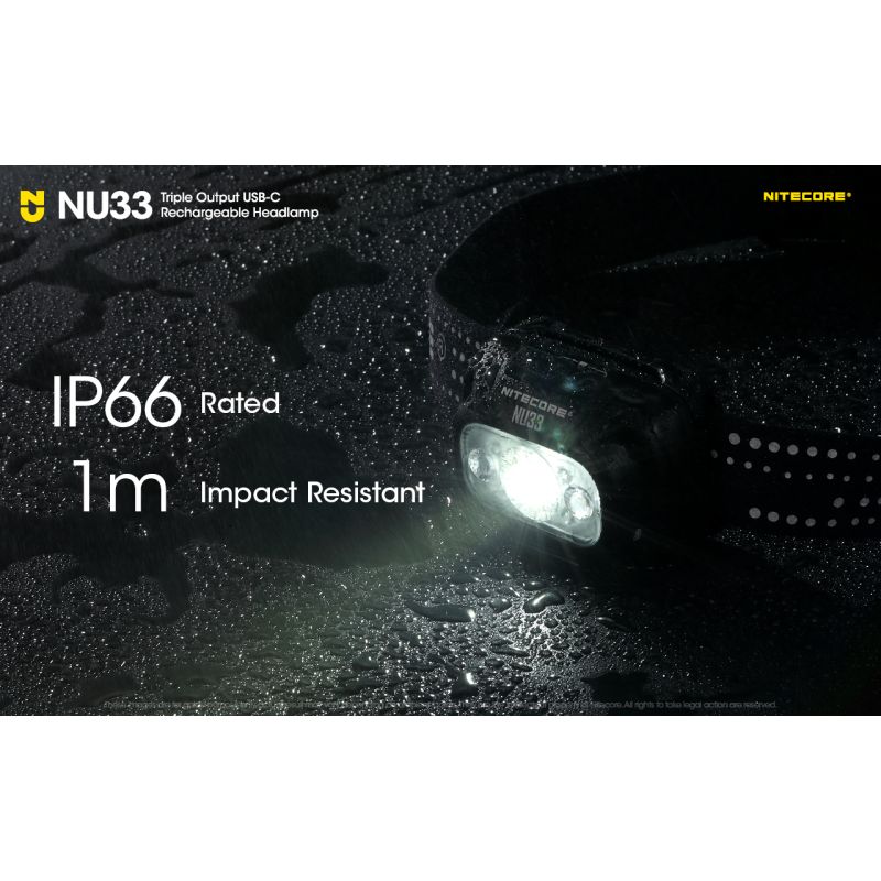 Nitecore NU33 USB-C Wiederaufladbare Stirnlampe 700LM High CRI LED Wasserdichte Taschenlampe für den Außenbereich