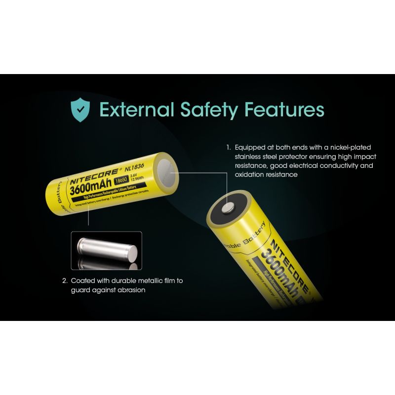 Nitecore 18650 NL1836 3600mAh Li-ion Rechargeable Battery