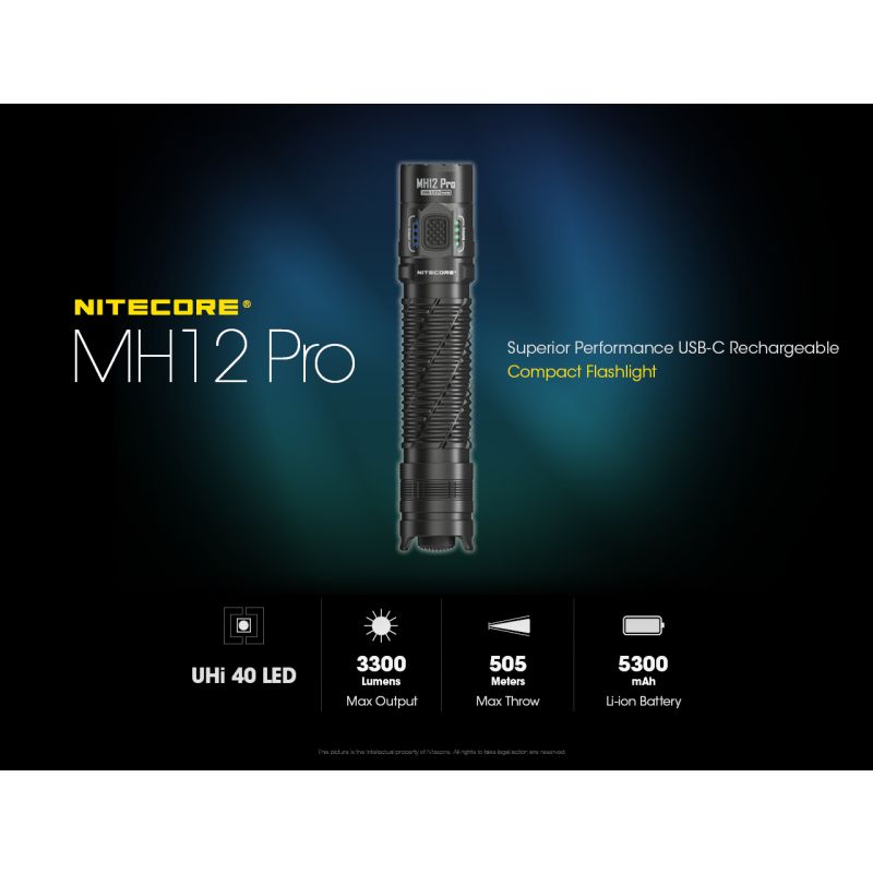 Nitecore MH12 Pro 3300 Lumen USB-C wiederaufladbare Taschenlampe