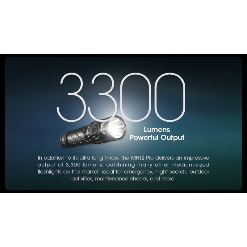 Nitecore MH12 Pro 3300 Lumen USB-C wiederaufladbare Taschenlampe