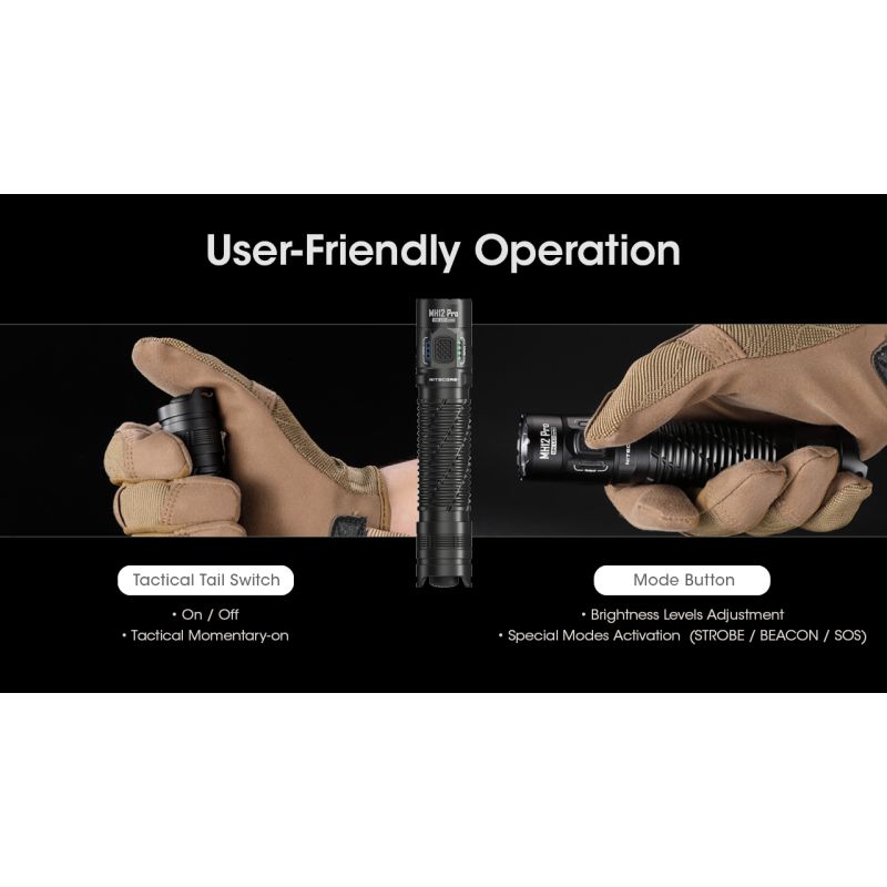 Nitecore MH12 Pro 3300 Lumen USB-C wiederaufladbare Taschenlampe