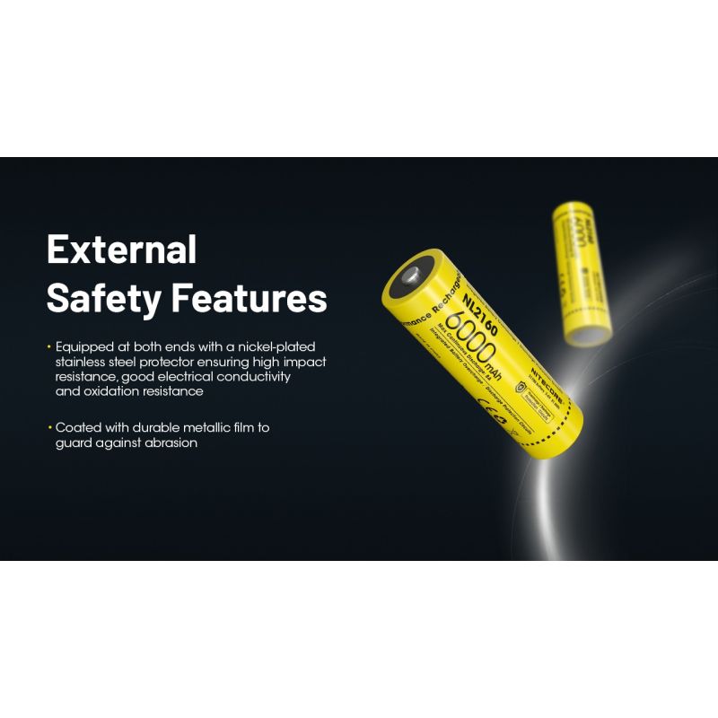NITECORE NL2160 6000MAH 3.6V 14.4WH 21700 LI-ION ABCHNITTLICHE BATTERIE