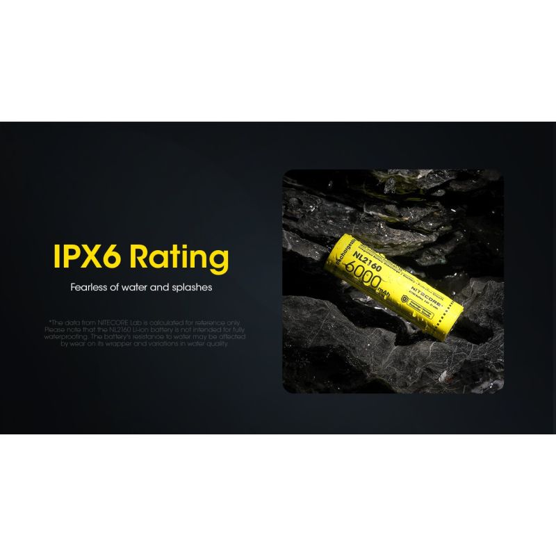 NITECORE NL2160 6000MAH 3.6V 14.4WH 21700 LI-ION ABCHNITTLICHE BATTERIE
