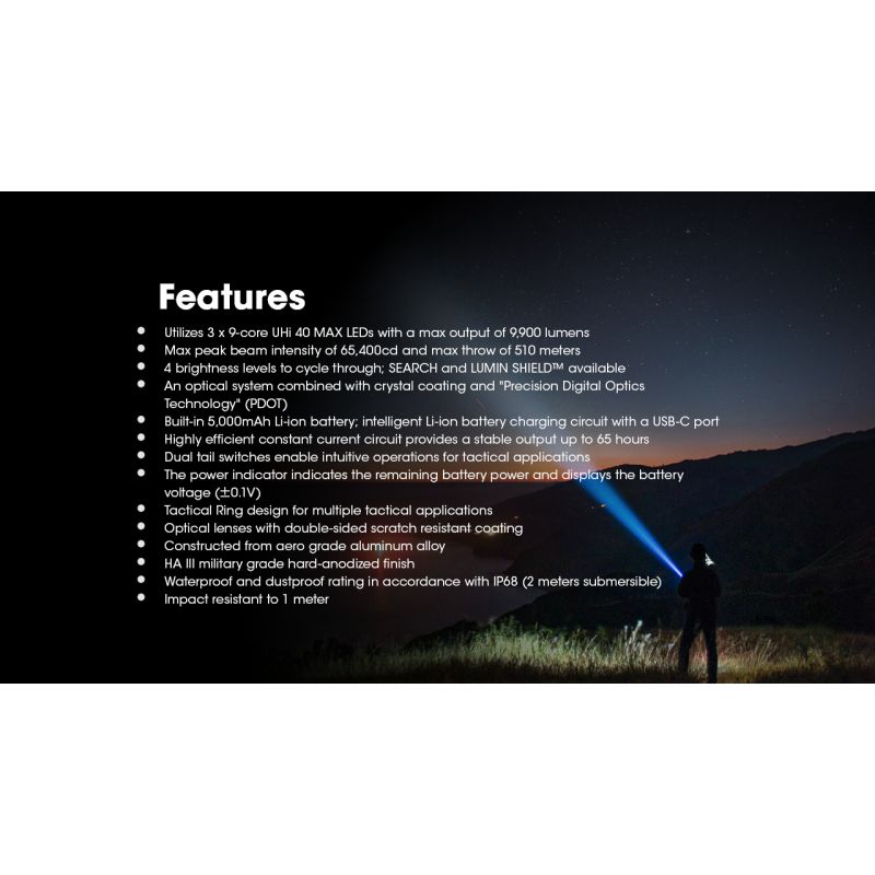 Nitecore TM9K PRO 9900 Lumen USB-C-Lade-Taschenlampe