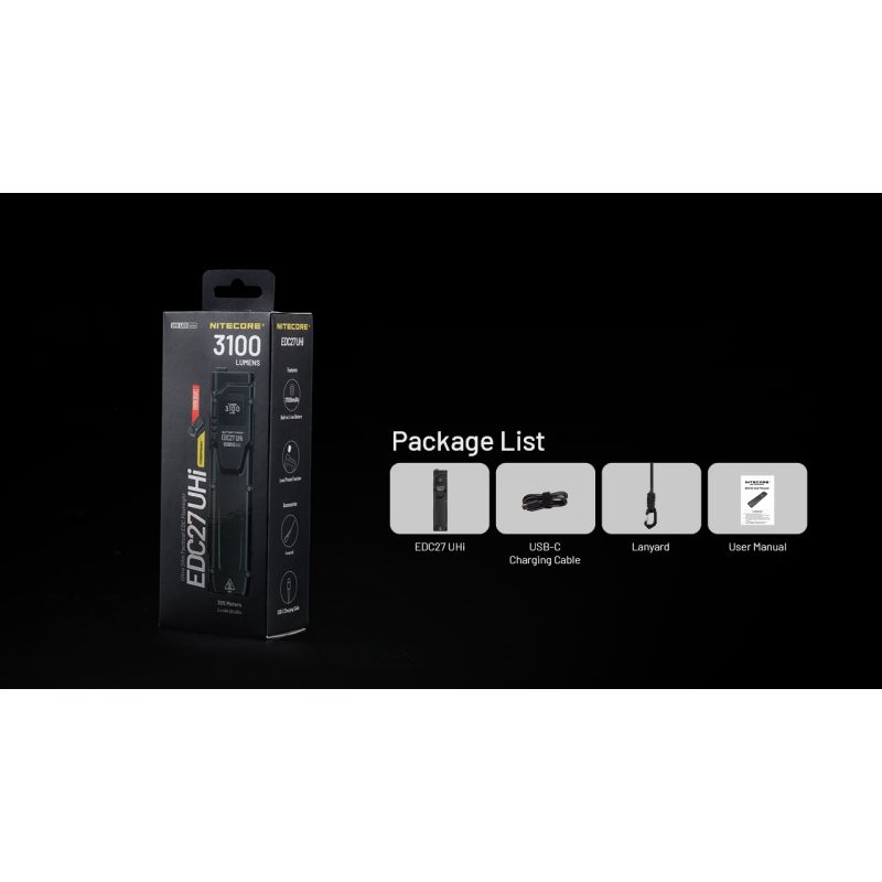 NITECORE EDC27 UHi 3100 Lumen USB-C wiederaufladbare Taschenlampe