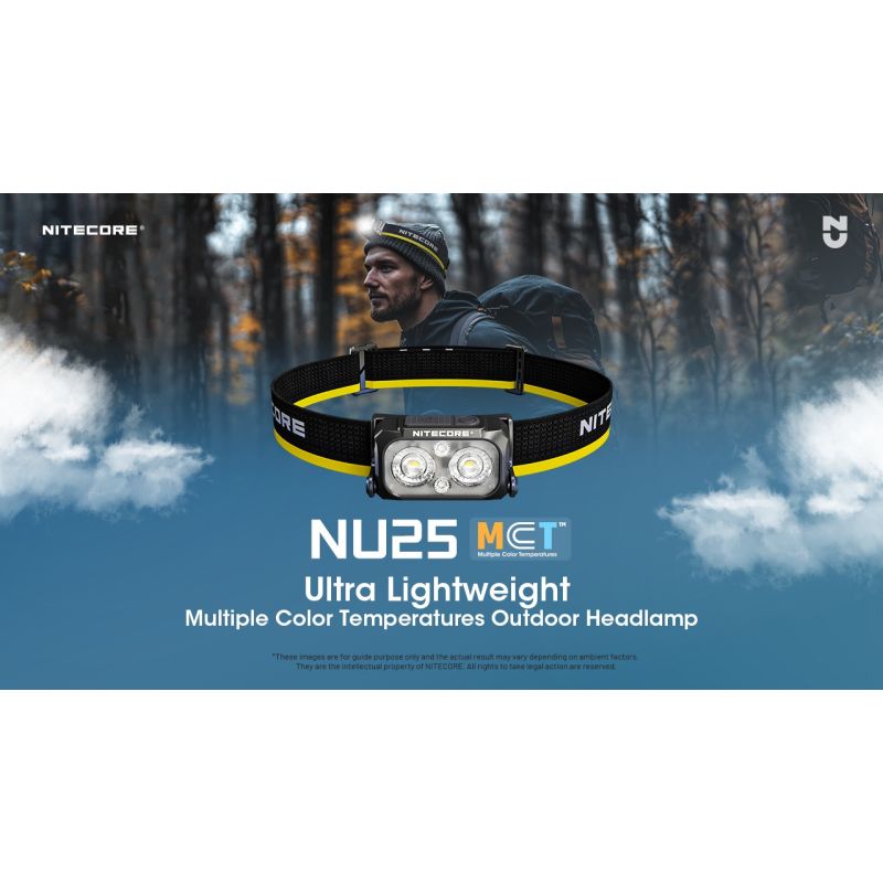 NITECORE NU25 MCT 400 Lumen LED USB-C aufladbare wiederaufladbare Stirnlampe