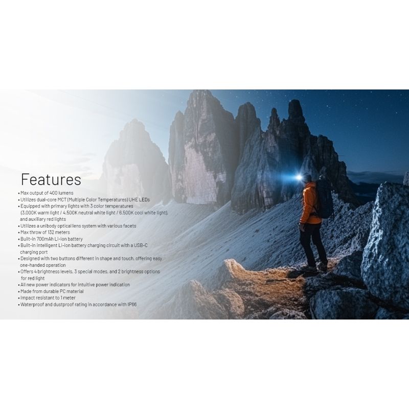 NITECORE NU25 Verbesserte 400-Lumen-Stirnlampe USB-C wiederaufladbare Stirnlampe mit drei Lichtquellen