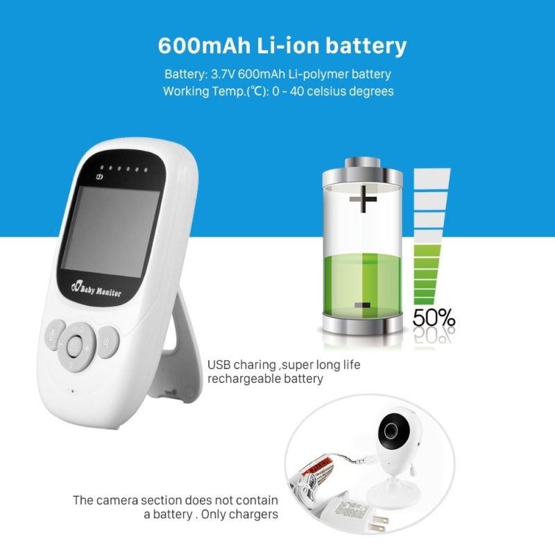 SP880 Wireless-Video-Farbbaby-Monitor mit 2.4inches LCD-2-Wege-Audiokalkt-Nachtsichtüberwachungs-Überwachungs-Sicherheitskamera Babysitter