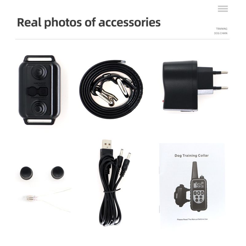 800 m Hundetrainingshalsband Hundetrainingsgerät IP7 Wasserdichtes Haustier-Fernbedienung Wiederaufladbares Hundehalsband