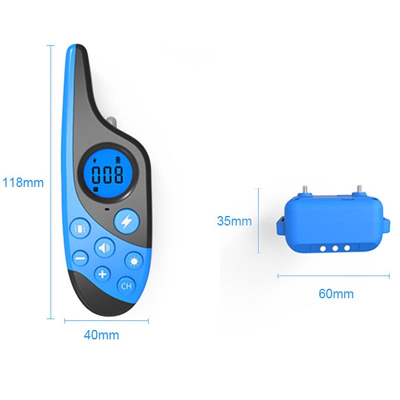 2021 Neue 500m Electric Hunde-Trainingskragen PET-Fernbedienung Wasserdicht wiederaufladbar mit LCD-Anzeige für alle Größenschlag-Schwingungsklang
