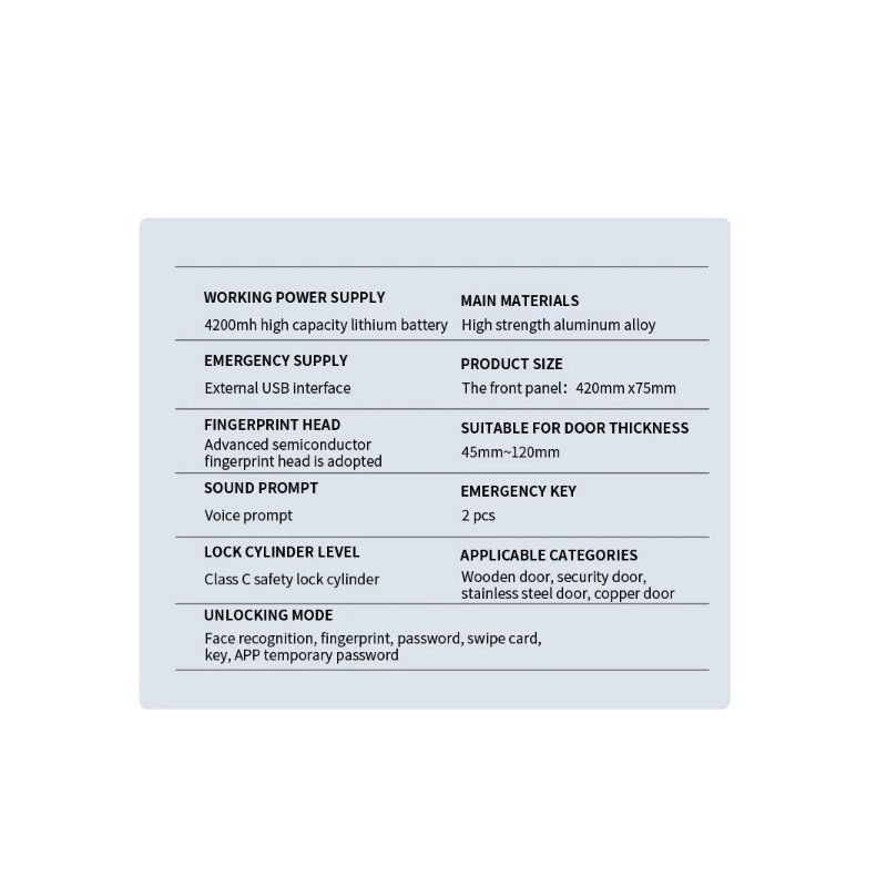 3D-Gesichts-Smart-Türschloss, Überwachungskamera, Monitor, intelligenter Fingerabdruck, Passwort, biometrische elektronische Schlüsselentriegelung