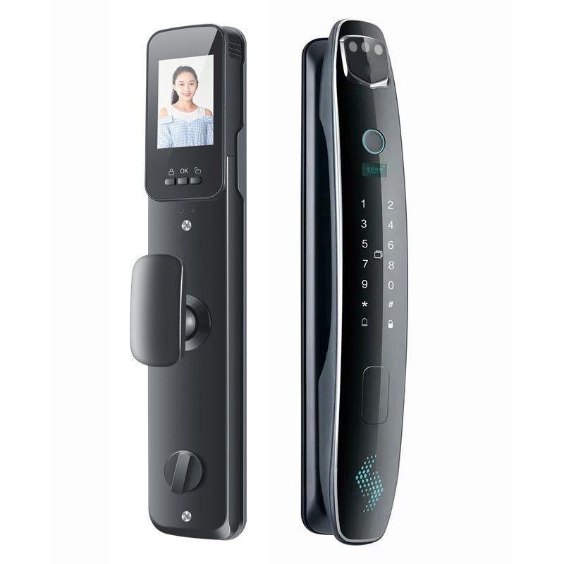3D-Gesichts-Smart-Türschloss, Überwachungskamera, Monitor, intelligenter Fingerabdruck, Passwort, biometrische elektronische Schlüsselentriegelung