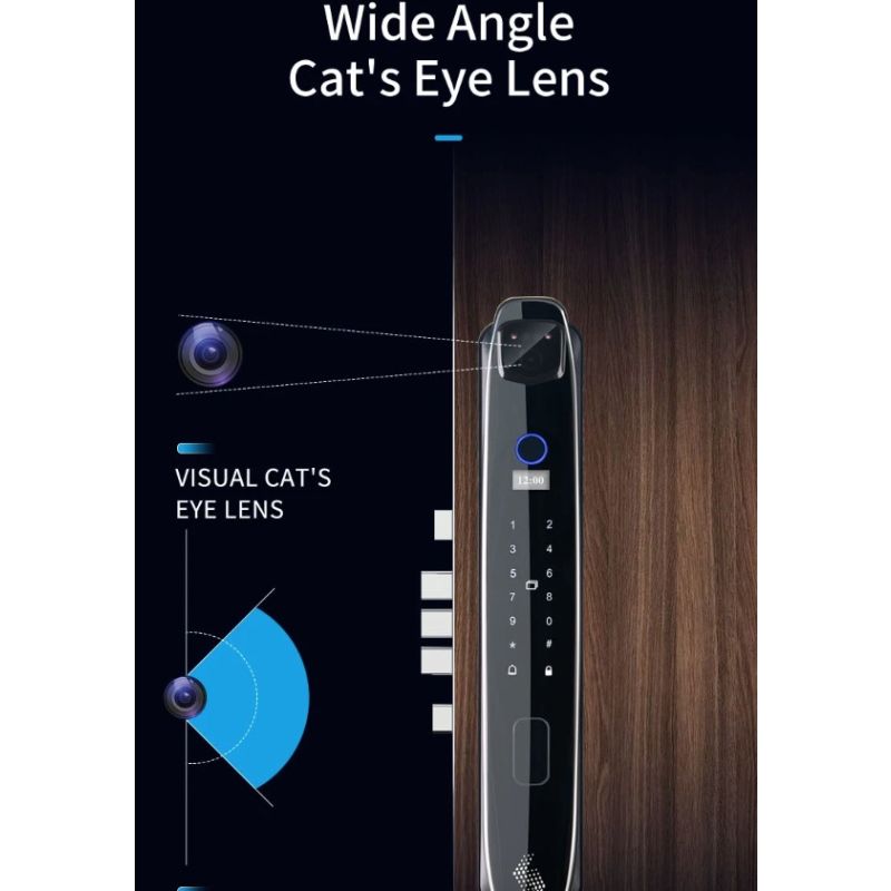 3D-Gesichts-Smart-Türschloss, Überwachungskamera, Monitor, intelligenter Fingerabdruck, Passwort, biometrische elektronische Schlüsselentriegelung