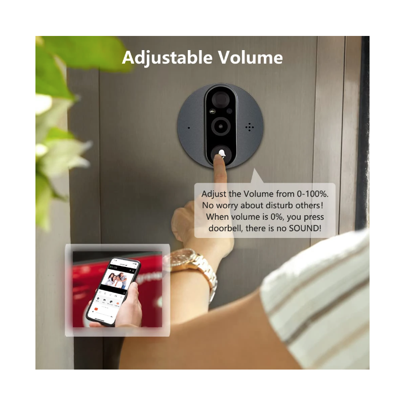 Tuya Smart 1080P WiFi Guckloch Videokamera PIR Bewegungsmelder Home Security Nachtsicht Video Türkamera