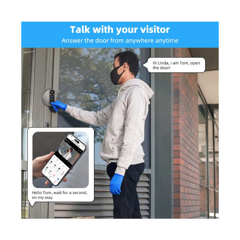 Tuya Smart 1080P WiFi Guckloch Videokamera PIR Bewegungsmelder Home Security Nachtsicht Video Türkamera