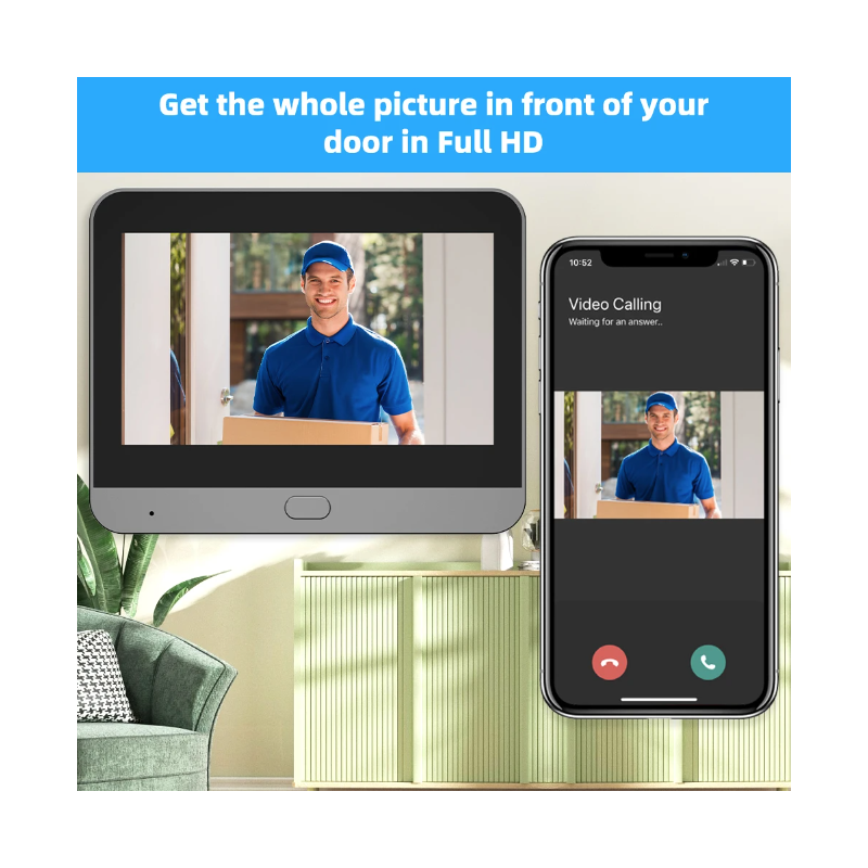 Tuya Smart 1080P WiFi Guckloch Videokamera PIR Bewegungsmelder Home Security Nachtsicht Video Türkamera