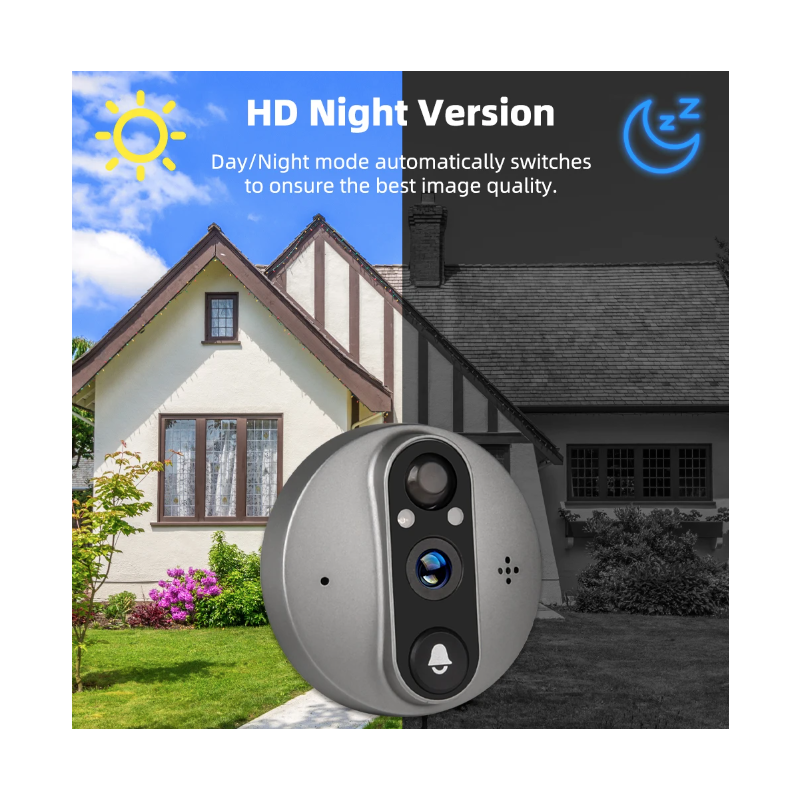 Tuya Smart 1080P WiFi Guckloch Videokamera PIR Bewegungsmelder Home Security Nachtsicht Video Türkamera