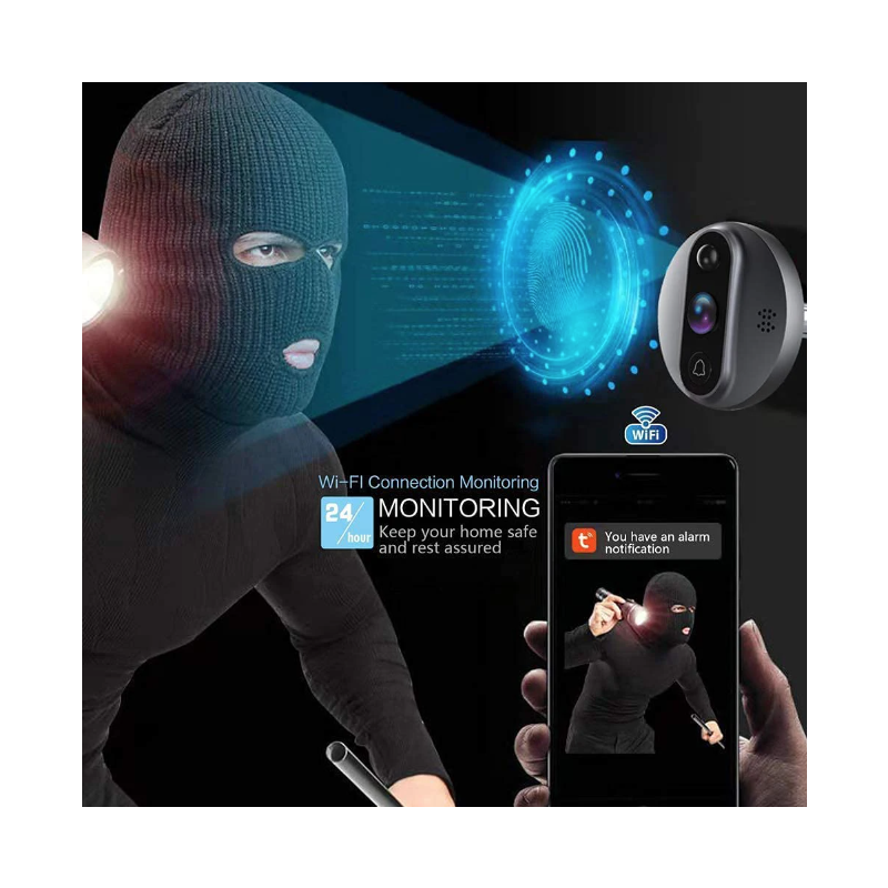 Tuya Smart 1080P WiFi Guckloch Videokamera PIR Bewegungsmelder Home Security Nachtsicht Video Türkamera