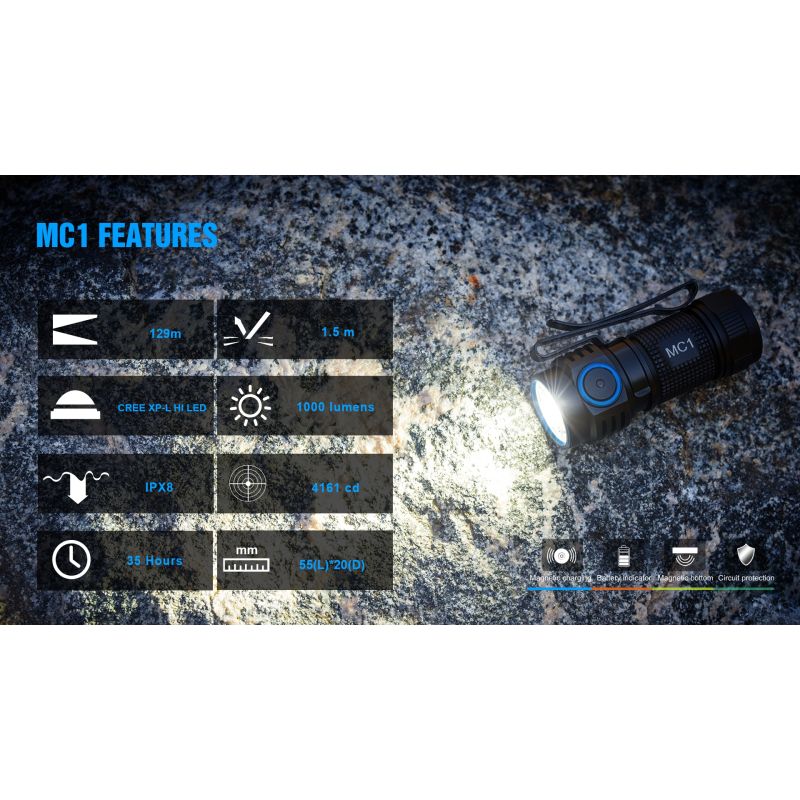 TrustFire MC1 Baton XP-L Hallo 1000 Lumen Led Compact Mini EDC Taschenlampe Keychain Fackel