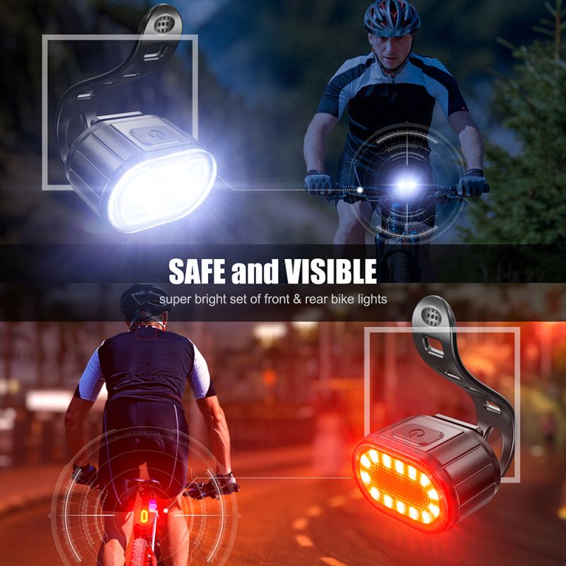 USB wiederaufladbares Fahrradlicht wasserdichtes weißes Fahrrad-Frontlicht / rotes Fahrrad-Rücklicht
