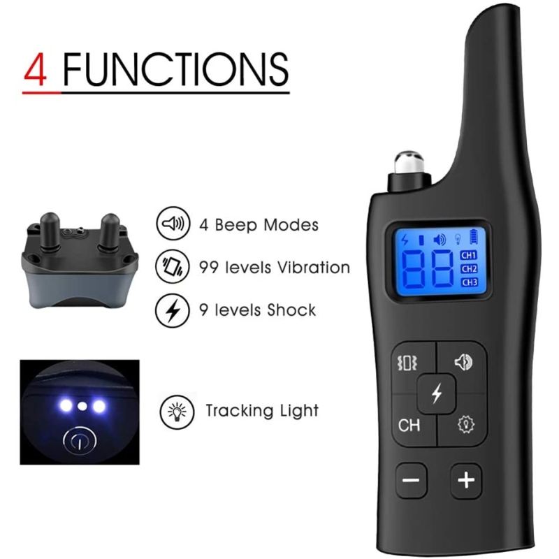 Neue 800m Electric Hunde-Trainingskragen, Hundeschockkragen mit 3-Trainingsmodus, elektronischer Hundeschock-Trainingskragen mit Fernbedienung für kleine mittelgroße Hunde