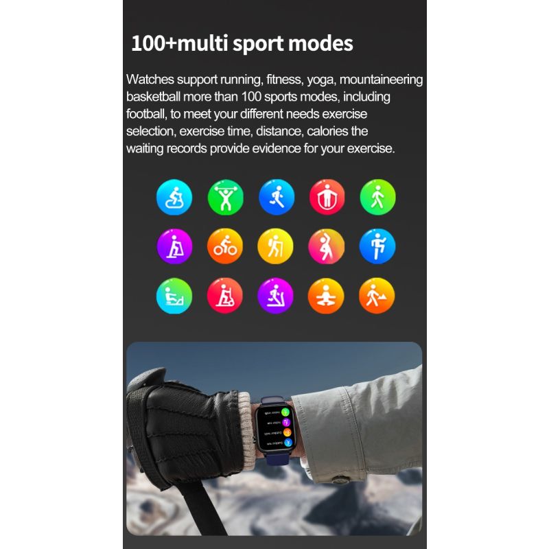 ET570 Blutzucker-Smartwatch, EKG-Herzfrequenz-Blutdruck-Smartwatch