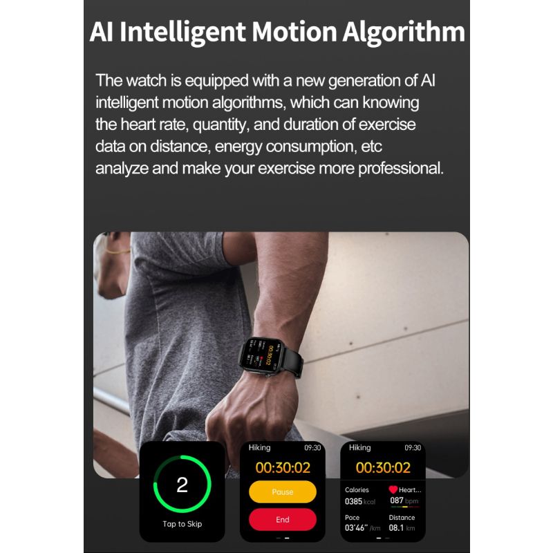 ET570 Blutzucker-Smartwatch, EKG-Herzfrequenz-Blutdruck-Smartwatch