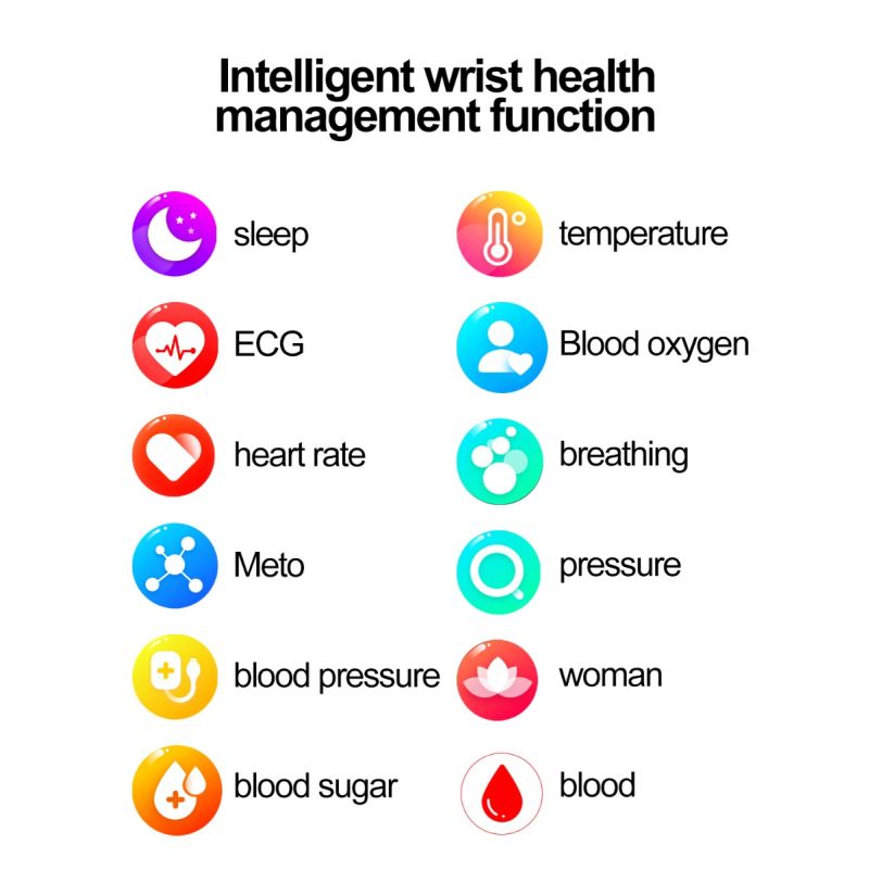 ET570 Blutzucker-Smartwatch, EKG-Herzfrequenz-Blutdruck-Smartwatch