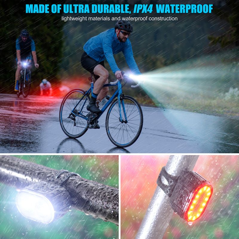 USB wiederaufladbares Fahrradlicht wasserdichtes weißes Fahrrad-Frontlicht / rotes Fahrrad-Rücklicht