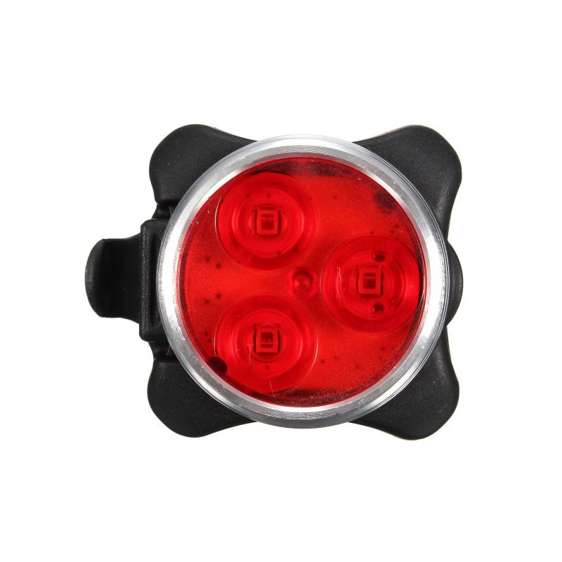 USB wiederaufladbare Fahrradleuchte HJ-030 3 LED 4 Modi Wasserdichte weiß / rotes Fahrradfrontlicht