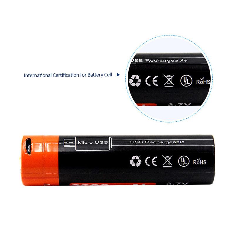 18650 2600mAh 3.7V Micro USB Wiederaufladbare Li-Ion-Batterie