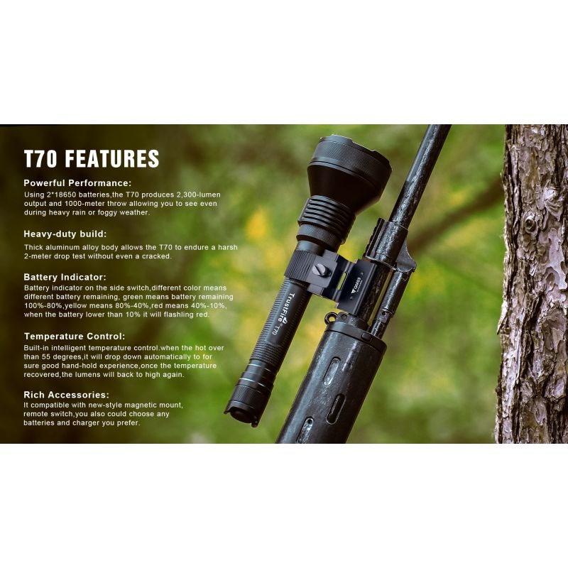 TrustFire T70-Kit XHP35 HI 1000 Meter 2300 Lättern High Power Wiederaufladbare LED-Taschenlampe