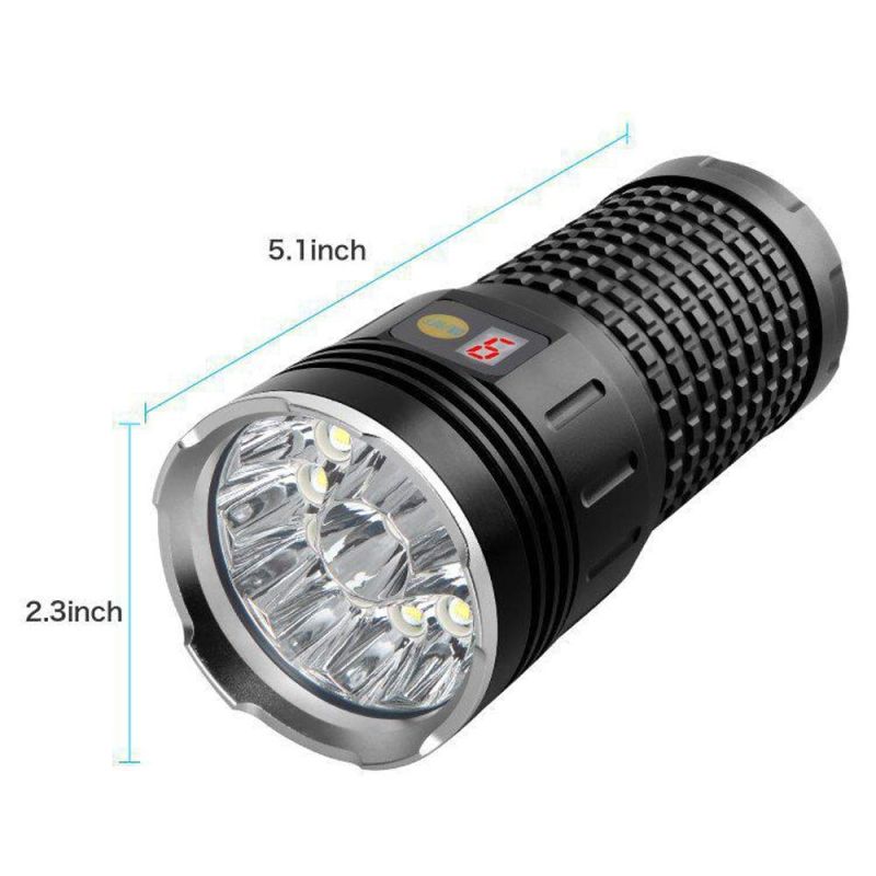 Sky Ray 18xT6 4 Modi 15000 Lumen Wiederaufladbare USB-Typ-C LED-Taschenlampe