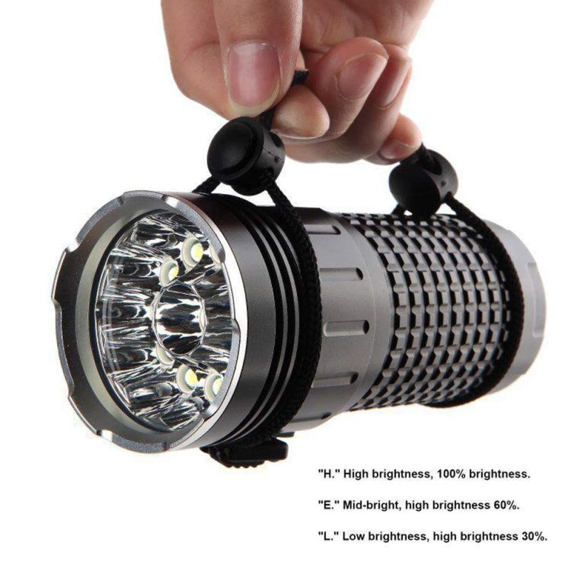 Sky Ray 18xT6 4 Modi 15000 Lumen Wiederaufladbare USB-Typ-C LED-Taschenlampe