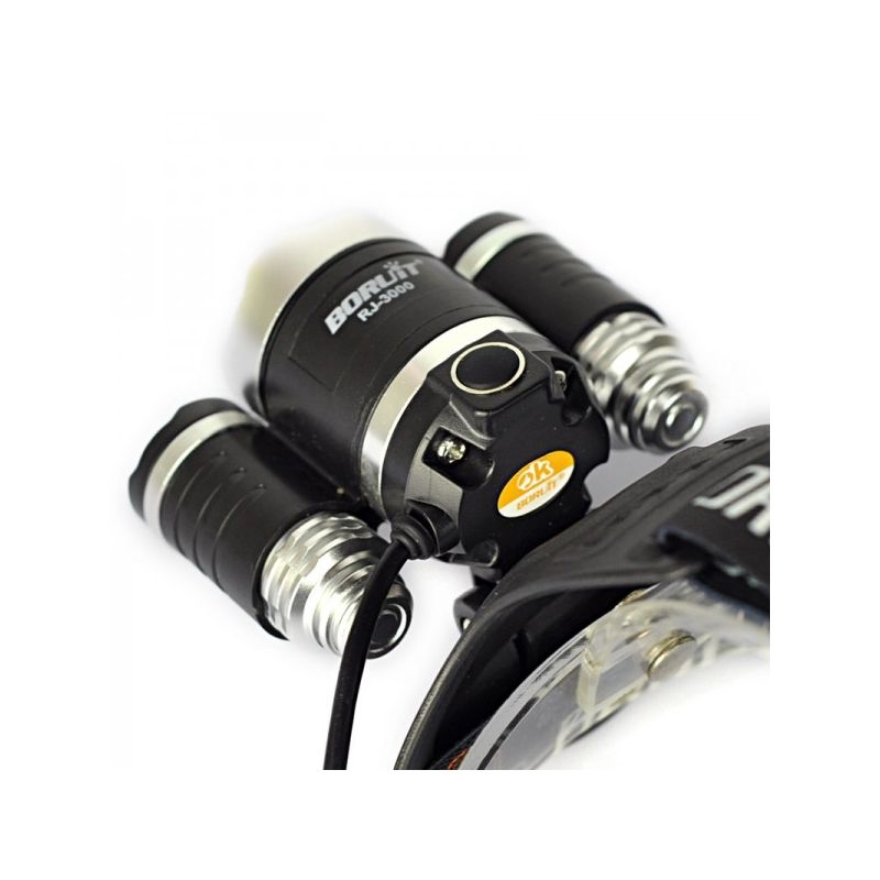 Boruit RJ-3000 LED-Scheinwerfer T6 weißes Licht und 2 x XPE R5 grüne Licht-LED-Scheinwerfer